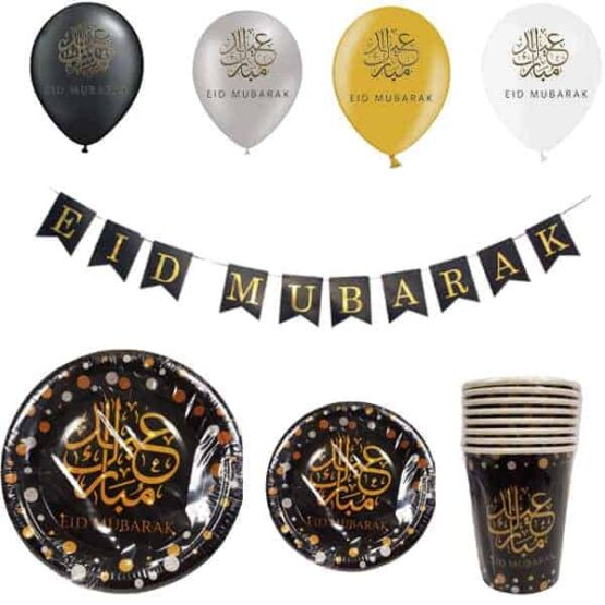 Eid mubarak set zwart 1